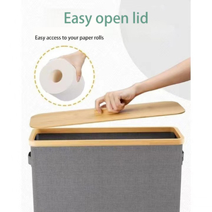 Panier de rangement pour rouleaux de papier toilette avec couvercle transparent, couleur personnalisée en usine - Product Image 3