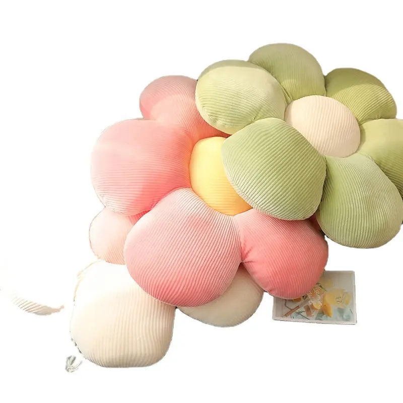 Renkli yer minderi yastık ofis bel yastık çift renk papatya yastık kumaşı peluş cilt Soldable ayçiçeği peluş oyuncaklar