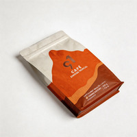 Sachet Doypack en aluminium à fond plat, scellé sur huit côtés, avec valve anti-humidité et fermeture éclair, pour grains de café, personnalisable, 125G-250G-500G-1Kg