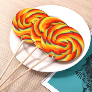 Caramelos Duros al por Mayor con Sabores de Frutas, Dulces Halal, Piruletas Coloridas con Diseño de Arcoíris - Product Image 4