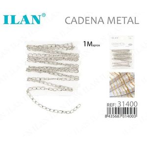 Catena in metallo ILAN 1M finitura bianca per la creazione di gioielli - Product Image 1