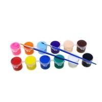 BECOL – Kit de peinture acrylique 12 couleurs de haute qualité, écologique et non toxique, 10 ml, avec pinceaux pour artistes
