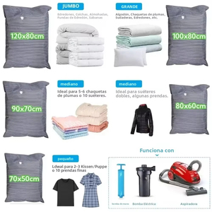 Sacs de rangement <span class=keywords><strong>sous</strong></span> <span class=keywords><strong>vide</strong></span> en tissu EA007 épaissis pour édredons et vêtements, taille extra large, idéal (pompe non incluse) - Product Image 2