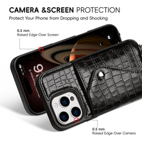 Étui de téléphone portefeuille en cuir véritable au design classique avec porte-cartes magnétique pour les commandes en gros et la vente au détail