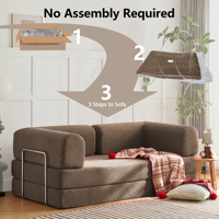 Kostenloser Versand: Komprimiertes Schlafsofa, wandelbares modulares Bodensofa aus Cord, Wohnzimmermöbel, faltbares Sofa in einer Box