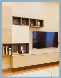 Modern Wood LCD <b>TV</b> Stand Set with Storage Cabinets for Living Room <b>Wall</b>-Mounted <b>TV</b> Cabinets - Product Image 6