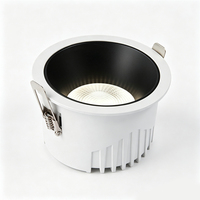 Spot LED encastré à cadre étroit, anti-éblouissement, COB, protection oculaire à spectre complet, CRI élevé, pour l'éclairage hôtelier