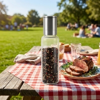 Moulin à sel et à poivre personnalisé avec logo OEM, vente en gros, 270 ml, en verre borosilicate avec cœur en céramique, marque privée, cuisine
