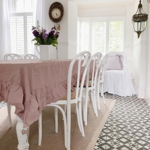 Customizable Size <b>Linen</b> <b>Table</b> <b>Cloth</b> for Hotel Dining Room Restaurant Natural Ruffle <b>Linen</b> Tablecloth Flounce Home Wholesale - Product Image 6