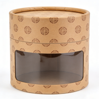 Caja de Papel Cilíndrica Redonda Personalizada con Ventana Transparente, Empaque de Tubo Rígido de Kraft de Lujo para Regalos, Cosméticos, Velas, Manualidades y Ropa