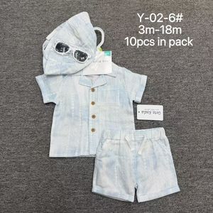 Conjunto de 4 Piezas para Niños Pequeños con Diseño Hawaiano, Serie <span class=keywords><strong>Hermanos</strong></span>, Manga Corta, Estampado de Hojas Multicolor, con Gafas de Sol y Gorro para el Sol - Product Image 4