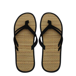 Tongs d'été personnalisées en microfibre à bout ouvert pour femme, pantoufles blanches en paille avec semelle intérieure en EVA pour usage hôtelier, vente en gros - Product Image 2