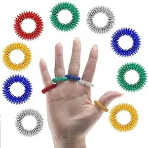 doigt anneau fidget jouet Suppliers-Hengsheng — bagues de massage des doigts pour adultes, bijoux pour soulager l'anxiété, multicolore, neutre, universel, vente en gros