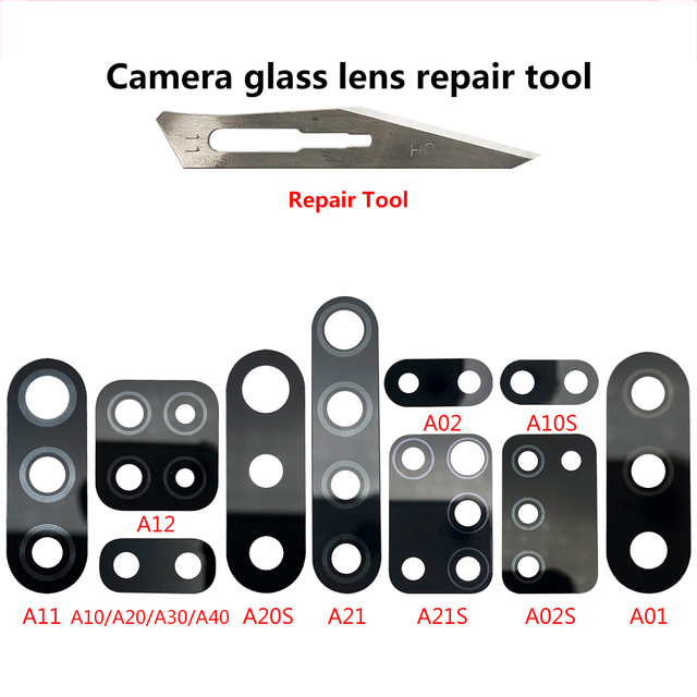 Factory Camera Glass for Samsung A02 A02S A32 A52 A72 A01 A21S A31 A41 A50S A20S Rear Back Camera Glass Lens With Glue Adhesive