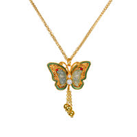 Collier pendentif papillon en or TANGPEI, alliage, jade, perle, bijoux de mode