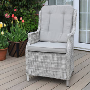 Audu Table ronde style classique <span class=keywords><strong>Victoria</strong></span> et huit chaises Cadre en aluminium Rotin métal avec verre pour ateliers de loisirs en plein air - Product Image 6