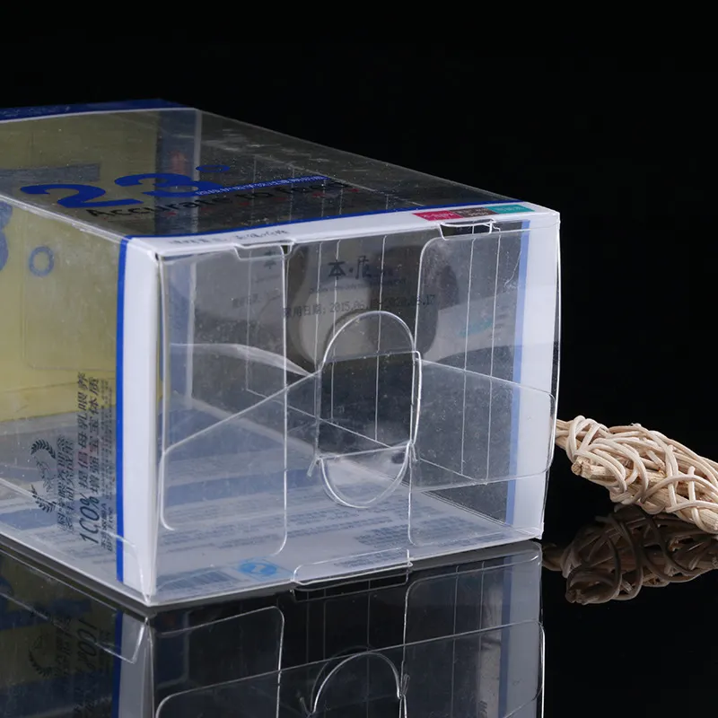 Caja de embalaje transparente de plástico, caja de exhibición de plástico Pp Pet Pvc, plegable, muestra cuadrada