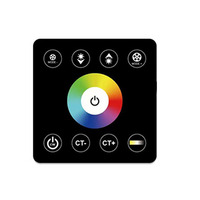 Roue de couleur arc-en-ciel de 86*86mm Gradateur double blanc CCT RGB RGBW RGBCW Panneau mural Contrôleur LED tactile