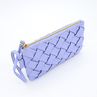 Pochette cosmétique de luxe personnalisée en PU tissé, mini-sac portable