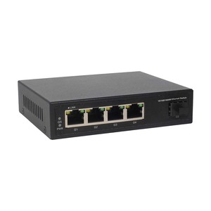 Convertidor de Medios de Fibra Óptica de 5 Puertos, 4 Puertos RJ45 de 1000M + 1 Puerto Uplink LC/SFP de 1000M, 20KM, DC12V, para Monitoreo de Seguridad - Product Image 4