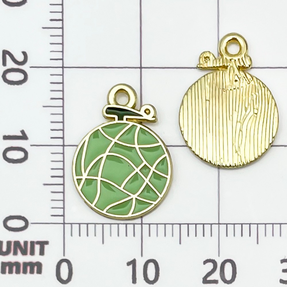 Un cantaloup vert dégoulinant d'huile (18*13*1mm) - 0,8g - 24398