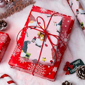 Christmas aluminum gift wrapping paper Pink <b>fairy</b> snowflake star pattern Double sided printing Customizable - Product Image 1