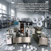 Système de marquage laser UV haute vitesse 10W avec alimentation automatique, convoyeur et caméra d'inspection pour l'impression de dates de péremption
