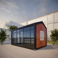Maison conteneur modulaire triangulaire durable de 20 pieds avec fenêtres, pliable et étanche, pour bureau ou stockage