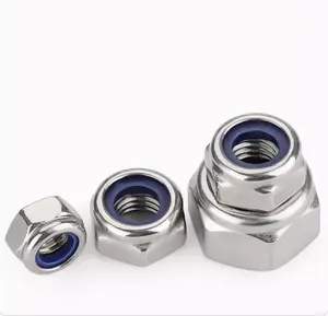 DIN985 Self-locking Stainless Steel Jammed Nut M3 Thread M10 Size Nickel Plated Coupling Nuts GB Standard