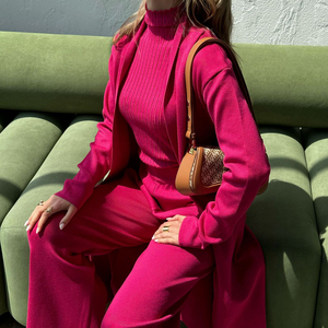 Premium Quality <strong>Cashmere</strong> <strong>Sweater</strong> Knitted 3 Piece Set Women Long Cardigan <strong>Sweater</strong>+<strong>Cashmere</strong> Tank Top+Pants <strong>Cashmere</strong> <strong>Sweater</strong> Suits - Product Image 4