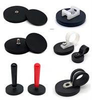 Support magnétique à base ronde, aimant néodyme M4 M6 à filetage externe, support magnétique personnalisé, aimant pot en néodyme recouvert de caoutchouc
