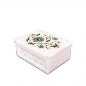 Multiple Shape Design Handcurved Super Gemstone Inlay <b>Box</b> Mother Pearl Sea Shell Floral Artisan Durable Jewelry Storage Items - Product Image 1