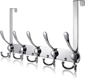 WEKIS New Arrival Hanging Clothes Hat Towel Coat Rack <b>Kitchen</b> Bathroom 5 <b>Hook</b> Stainless Steel Silver Wall Mounted <b>Hooks</b> - Product Image 3