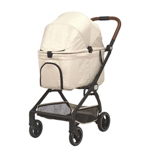 Poussette <span class=keywords><strong>pour</strong></span> <span class=keywords><strong>chien</strong></span> pliable à une main avec frein à un clic, grand <span class=keywords><strong>panier</strong></span> de rangement et suspension 4 roues – Vente directe usine - Product Image 1