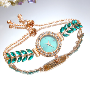 Reloj de Cuarzo de Lujo DFS13 para Mujer, con Incrustaciones de Diamantes, Brazalete de Ajuste Libre, Esfera de Cristal Elegante, Correa de Acero Inoxidable - Product Image 1