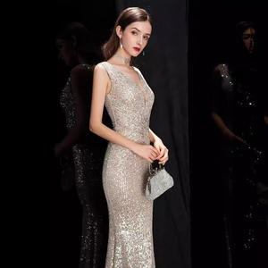 Neu eingetroffen: Formelles Abendkleid/Ballkleid mit natürlicher Taille, antistatisch, atmungsaktiv, bodenlang - Product Image 6