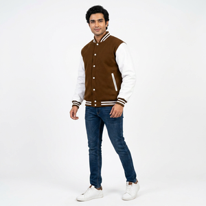 Custom Logo Stand Collar Varsity Jacket Embroidery Vintage Winter Thick Polar <b>Fleece</b> Coat Men Women - Product Image 1