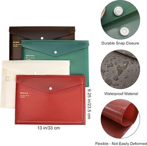 A4 nhựa tập tin túi với Snap <span class=keywords><strong>Fastener</strong></span>, 12-Pack thư mục cho các tập tin và chữ cái, - Product Image 5