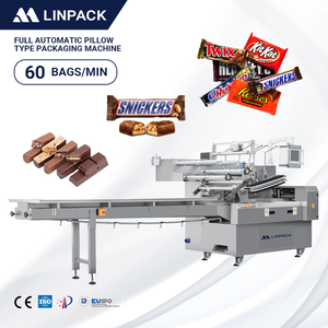 Máquina <span class=keywords><strong>de</strong></span> Envasado <span class=keywords><strong>de</strong></span> Flujo Tipo Almohada Totalmente Automática Industrial LINPACK para Barras <span class=keywords><strong>de</strong></span> Chocolate y Barras <span class=keywords><strong>de</strong></span> Proteína - Product Image 1