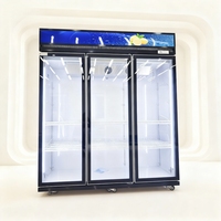 Refrigerador Comercial para Bebidas de Tienda de Conveniencia, Vitrina Refrigerada con Enfriamiento por Aire, Refrigerador Vertical Mecánico de 2 Puertas
