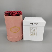 Boîte d'emballage pour fleurs en carton recyclé écologique avec estampage mat et doré, options rondes/carrées pour emballage cadeau