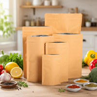 Sachet Doypack en papier kraft autoportant avec fermeture éclair pour emballage alimentaire épaissi et aluminisé pour jujubes et fruits secs