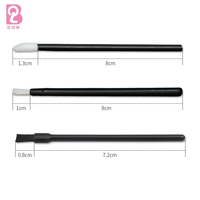 Hanheng 50 unidades Aplicadores de brocha para labios desechables con mango de plástico cristalino brillante y logotipo personalizable, para brillo labial y bálsamo labial