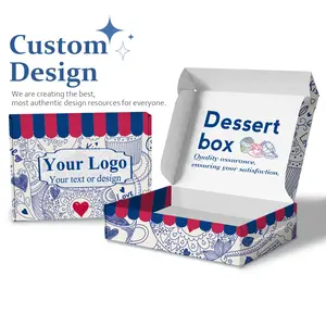 Customized free design logo Food Grade print disposable Cake take away Paper Packaging Boxes