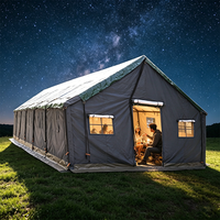 Tente de réception commerciale robuste 5m x 15m, structure en acier galvanisé, imperméable, 4 saisons, tente de glamping safari extérieure
