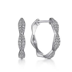 Pendientes de Aro de Oro Blanco de Lujo para Mujer, Plata 925 con Cristales de Circonita, Diseño con Microincrustaciones para Uso Diario - Product Image 4