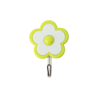 Cuatro Juegos de Ganchos Adhesivos Fuertes, Creativos, Coloridos, con Diseño de Flores, de Plástico, Impermeables, Sin Clavos, para Decoración de Dormitorios y Salas de Estar