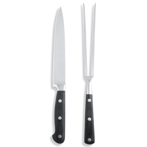 Ensemble de couteaux à steak BBQ en acier Damas élégant, 2 pièces, avec lames en acier et manches en corne de cerf, ensemble de couteaux BBQ - Product Image 2