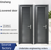 Porte à persiennes en aluminium sur mesure, poignée antirouille avec serrure, design moderne, pour balcon, ventilation, accès, coupe-vent, ouverture latérale, OEM