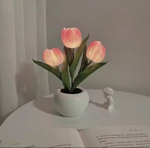 Lampada da Tavolo Romantica a Forma <span class=keywords><strong>di</strong></span> Tulipano, Luce Notturna in Ceramica, Simulazione <span class=keywords><strong>di</strong></span> Tulipano, Illuminazione per Camera da Letto, Lampada Floreale da Tavolo, Decorazione da <span class=keywords><strong>Sogno</strong></span> per la Casa - Product Image 5